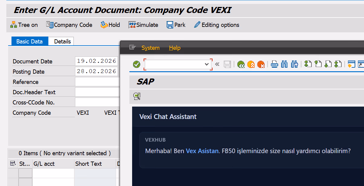 VEX-HUB SAP GUI Asistanı