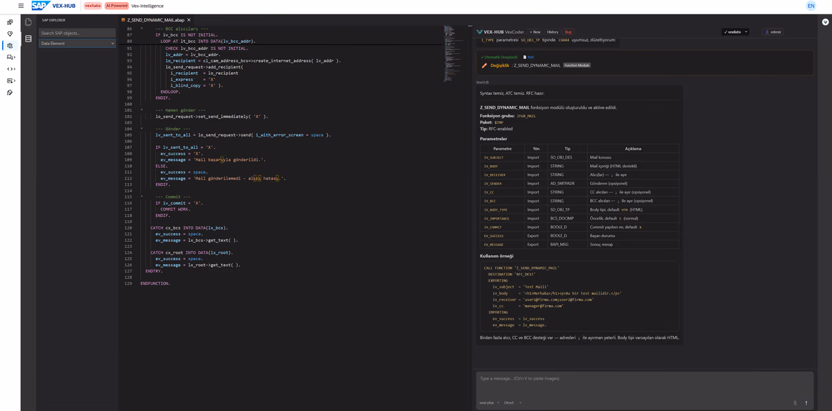 VexCoder — Fiori üzerinden AI destekli SAP geliştirme
